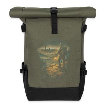 Prepper Überlebenskünstler - Rolltop Rucksack - Olive/Schwarz - Vorne