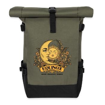 Tagundnachtgleiche Erneuerung Neuausgleich Neugeburt Ostara Ostern - Rolltop Rucksack - Olive/Schwarz - Vorne