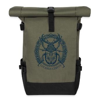 Lucanus Servus - Scarabée cerf - Sac à dos roll top - olive/noir - Devant