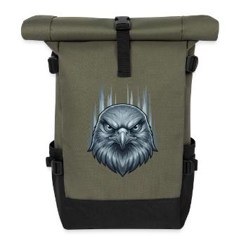 Eisiger Sturmadler Kopf - Rolltop Rucksack - Olive/Schwarz - Vorne