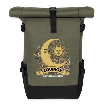 Tagundnachtgleiche erneuern Wiederherstellung Wiederherstellung Wiedergeburt Ostara - Rolltop Rucksack - Olive/Schwarz - Vorne