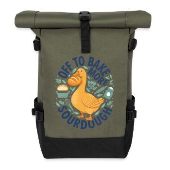 Sourdough Off To Bake More Sourdough Bread Baking - Rolltop Rucksack - Olive/Schwarz - Vorne