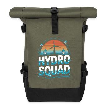 Hydro Squad Water Energy Team Sustainable - Roll Top Backpack - olive/black - Front