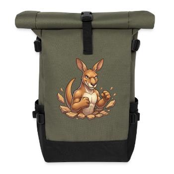Kangourou puissant dans la carrière de roche - Sac à dos roll top - olive/noir - Devant