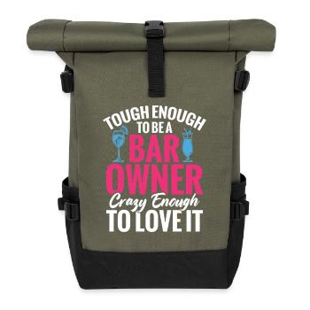 Propriétaire de bar Barmaid Verre à cocktail Serveuse - Sac à dos roll top - olive/noir - Devant