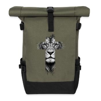 Löwe Des Stammes Juda Jesus Anbetung Glaube Christ - Rolltop Rucksack - Olive/Schwarz - Vorne