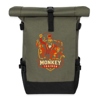 Circus Monkey Tamer Funny Kids Circus - Roll Top Backpack - olive/black - Front