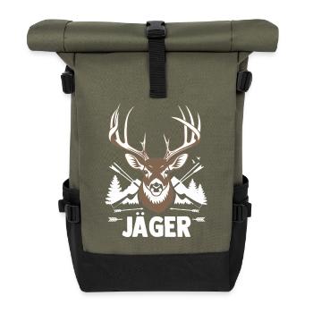 Hunting Hunting Huntsman Hunters - Roll Top Backpack - olive/black - Front