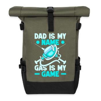 Anesthesiologist Dad Is My Name Anesthesia - Rolltop Rucksack - Olive/Schwarz - Vorne