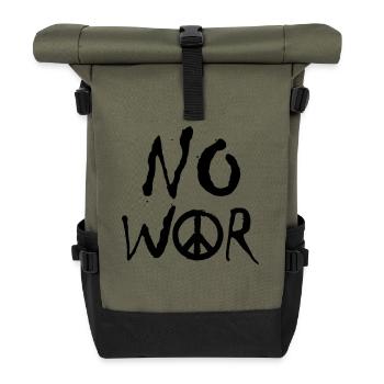 PAS DE GUERRE – Déclaration pour la paix contre la guerre - Sac à dos roll top - olive/noir - Devant