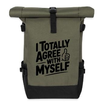 Je suis totalement d’accord avec moi-même - Sac à dos roll top - olive/noir - Devant
