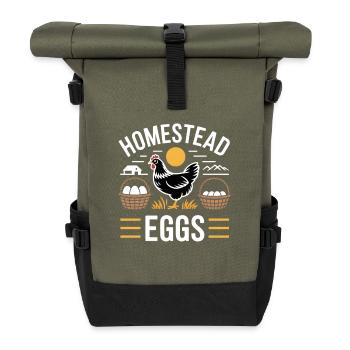 Homestead Eggs Chicken Holder Chicken - Roll Top Backpack - olive/black - Front