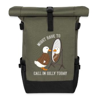 Ente Spiegel Pullover Motiv - Rolltop Rucksack - Olive/Schwarz - Vorne