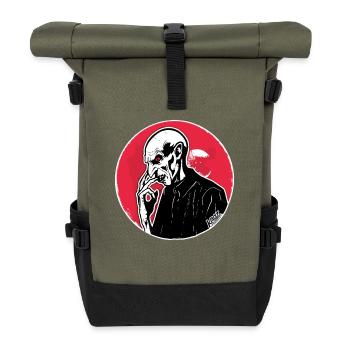 Crimson Zombie Silhouette - Roll Top Backpack - olive/black - Front