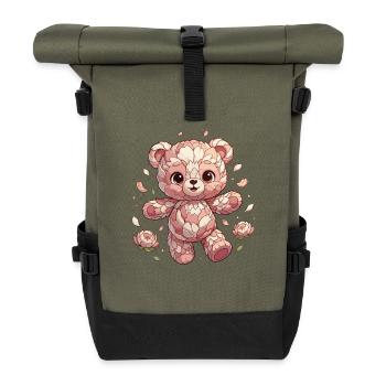 Fleurs Panda Rosy Câlin Créature - Sac à dos roll top - olive/noir - Devant