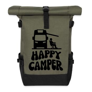 Camper Happy - Rolltop Rucksack - Olive/Schwarz - Vorne