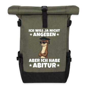 Abitur geschafft Ich will ja nicht angeben Wiesel - Rolltop Rucksack - Olive/Schwarz - Vorne