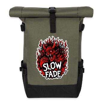 Slow Fade Demon Flame - Roll Top Backpack - olive/black - Front