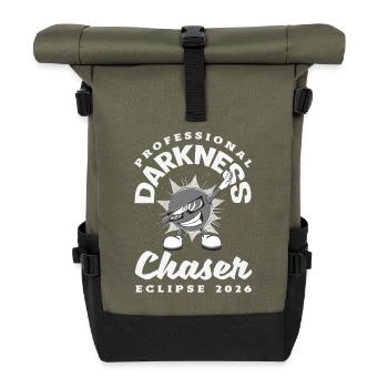 Solar eclipse 2026, August 12 - Roll Top Backpack - olive/black - Front
