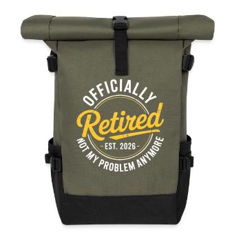 Ruhestand 2026 Nicht mehr mein Problem Ruhestand - Rolltop Rucksack - Olive/Schwarz - Vorne