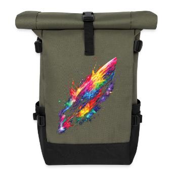Planche de surf colorée - Sac à dos roll top - olive/noir - Devant