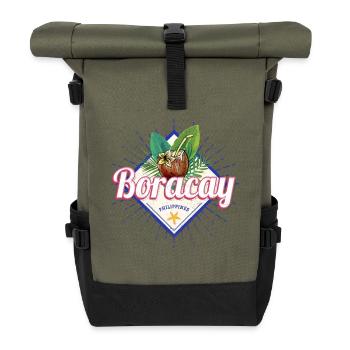 Boracay Insel auf den Philippinen mit Kokosnuss - Sac à dos roll top - olive/noir - Devant