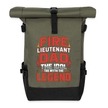 Lieutenant des pompiers Papa L’idole L’Officier de secours - Sac à dos roll top - olive/noir - Devant
