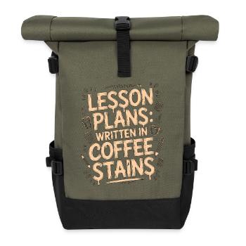 Elementary Teacher Lesson Plans Primary Teacher - Roll Top Backpack - olive/black - Front