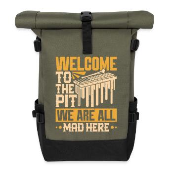 Marimba Orchester Schlagzeuggrube - Rolltop Rucksack - Olive/Schwarz - Vorne