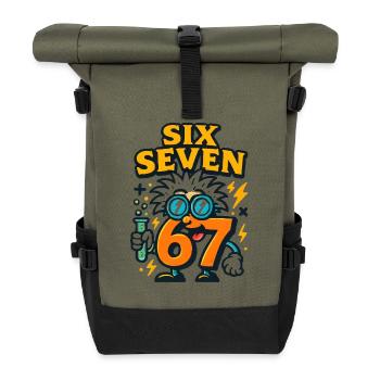 Six Seven 67 Idée de cadeau pour nerds sur l’humour scientifique - Sac à dos roll top - olive/noir - Devant