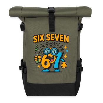 Six Seven 67 Idée de cadeau pour nerds sur l’humour scientifique - Sac à dos roll top - olive/noir - Devant