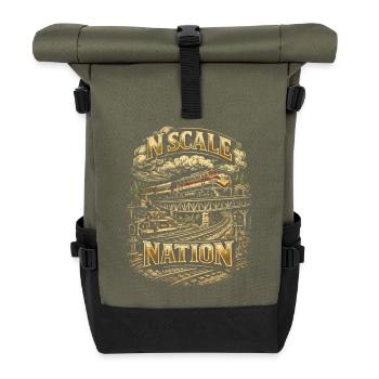 Réseau de trains miniatures N Scale Nation - Sac à dos roll top - olive/noir - Devant