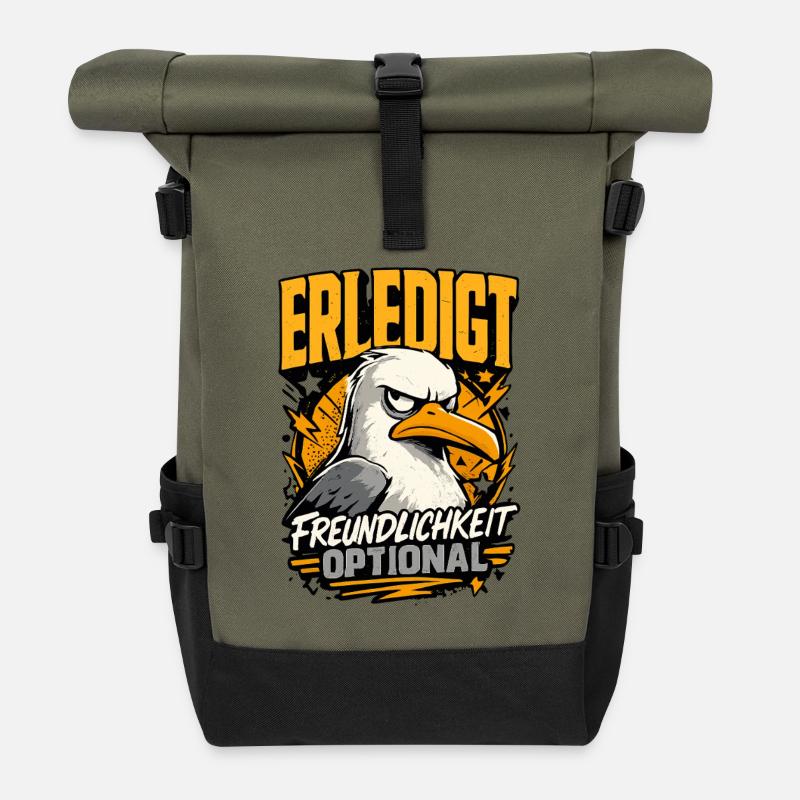 Erledigt Freundlichkeit optional Adler Humor - Rolltop Rucksack - Olive/Schwarz
