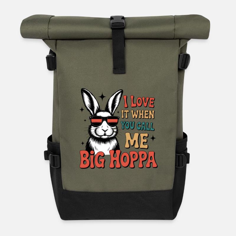 Big Hoppa Bunny Tee - Rolltop Rucksack - Olive/Schwarz