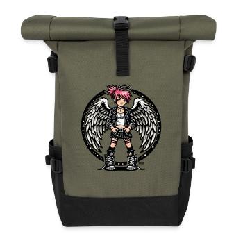 Punk Angel Rebel - Rolltop Rucksack - Olive/Schwarz - Vorne