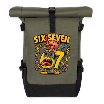 Six Seven 67 Italian Brainrot Nerd Humour Drôle - Sac à dos roll top - olive/noir - Devant