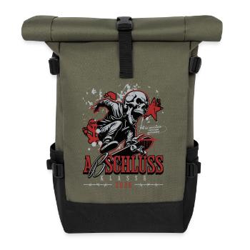Abschlussklasse Nix verstanden trotzdem bestanden - Rolltop Rucksack - Olive/Schwarz - Vorne