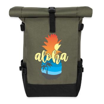 Aloha Sunset Pineapple – Ambiances de la plage d’Hawaï - Sac à dos roll top - olive/noir - Devant