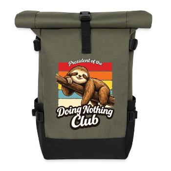 Président paresseux qui ne fait rien Chemise du club Drôle - Sac à dos roll top - olive/noir - Devant