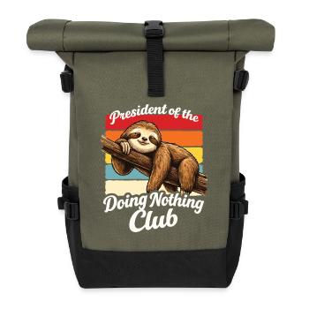 Président paresseux qui ne fait rien Chemise du club Drôle - Sac à dos roll top - olive/noir - Devant
