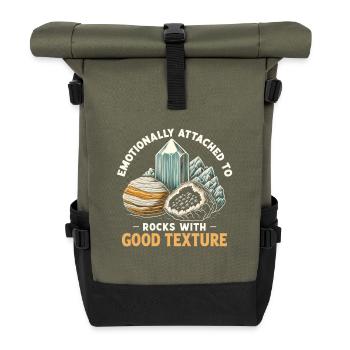 Stones with Structure | Geology Minerals - Roll Top Backpack - olive/black - Front