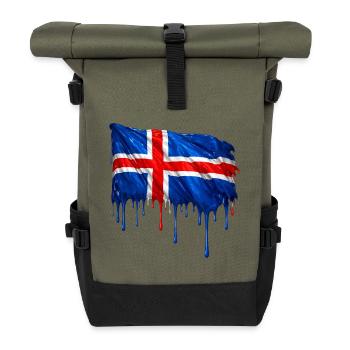 Drapeau islandais couleur colorée - Sac à dos roll top - olive/noir - Devant