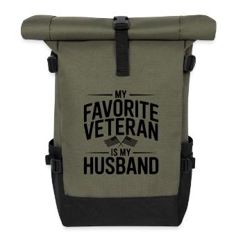Mon vétéran préféré est mon mari - Sac à dos roll top - olive/noir - Devant