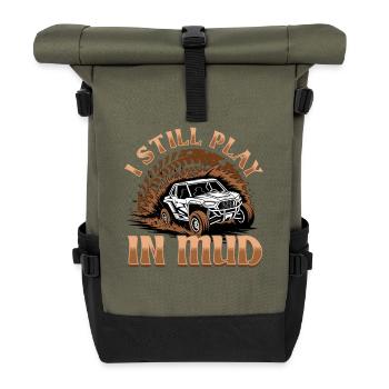 UTV Off Road Boy Men 4 Wheeler Side by side - Rolltop Rucksack - Olive/Schwarz - Vorne
