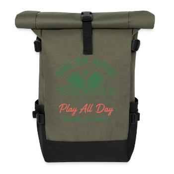 Pickleball Dink Sip Repeat Play All Day Adventures - Roll Top Backpack - olive/black - Front