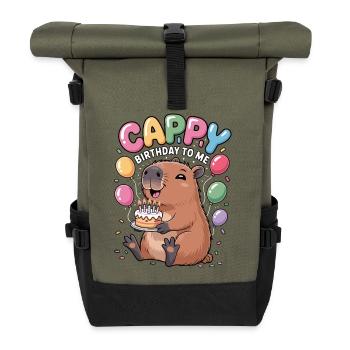 Birthday, Children's Birthday, Birthday Party - Roll Top Backpack - olive/black - Front