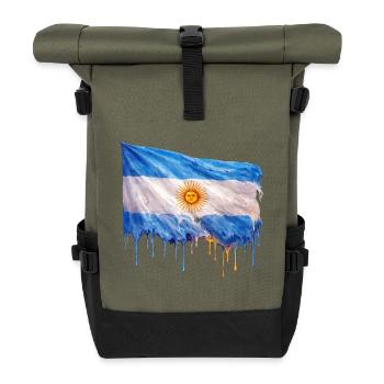 Argentinische Flagge Tropfkunst - Roll Top Backpack - olive/black - Front