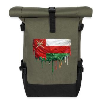 Drapeau d’Oman Couleur colorée - Sac à dos roll top - olive/noir - Devant