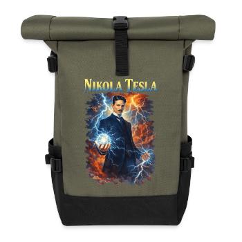 Nikola Portrait - Roll Top Backpack - olive/black - Front
