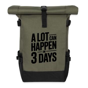 In 3 Tagen kann viel passieren - Rolltop Rucksack - Olive/Schwarz - Vorne